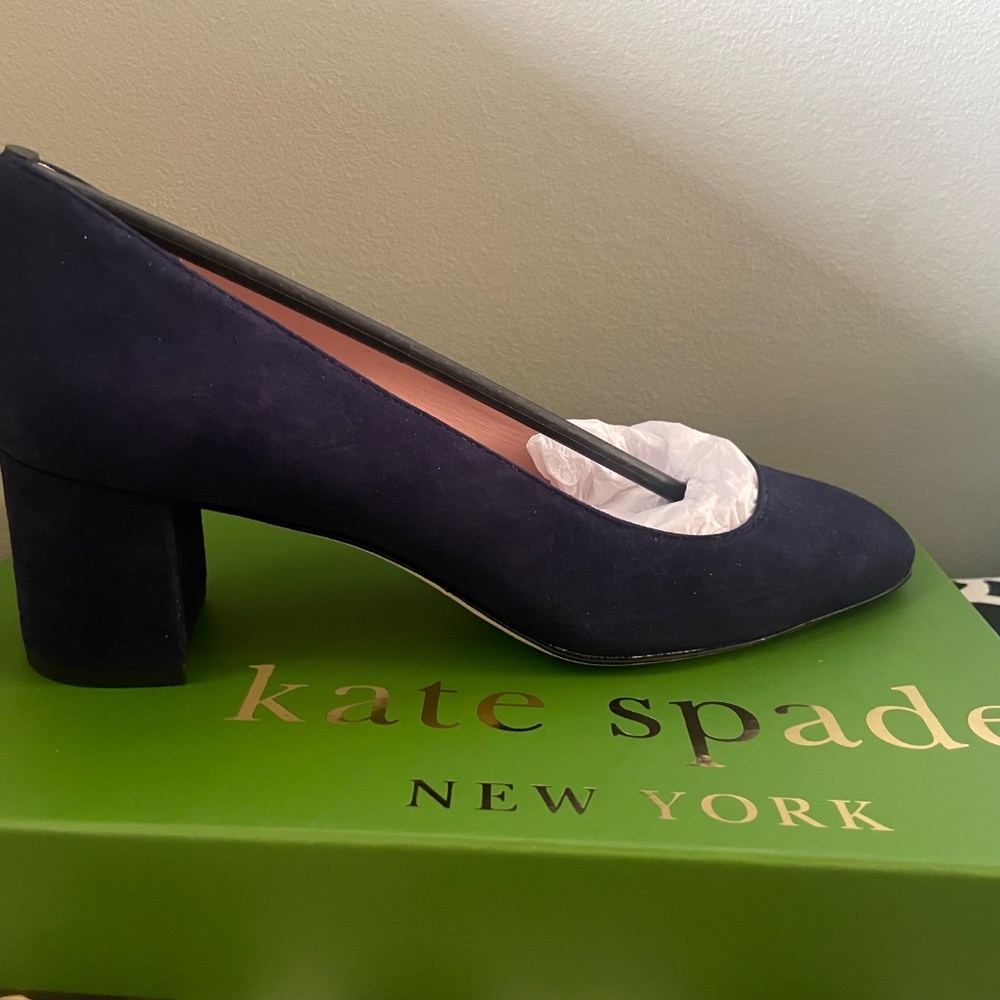 Kate Spade Kylah Navy Suede Pump - Picture 2 of 8